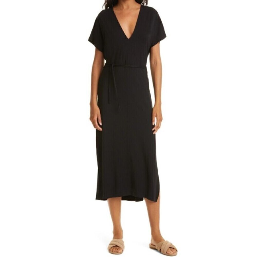 Vince 'Midaxi' Dolman-Sleeve Stretch Sheath Dress, Black